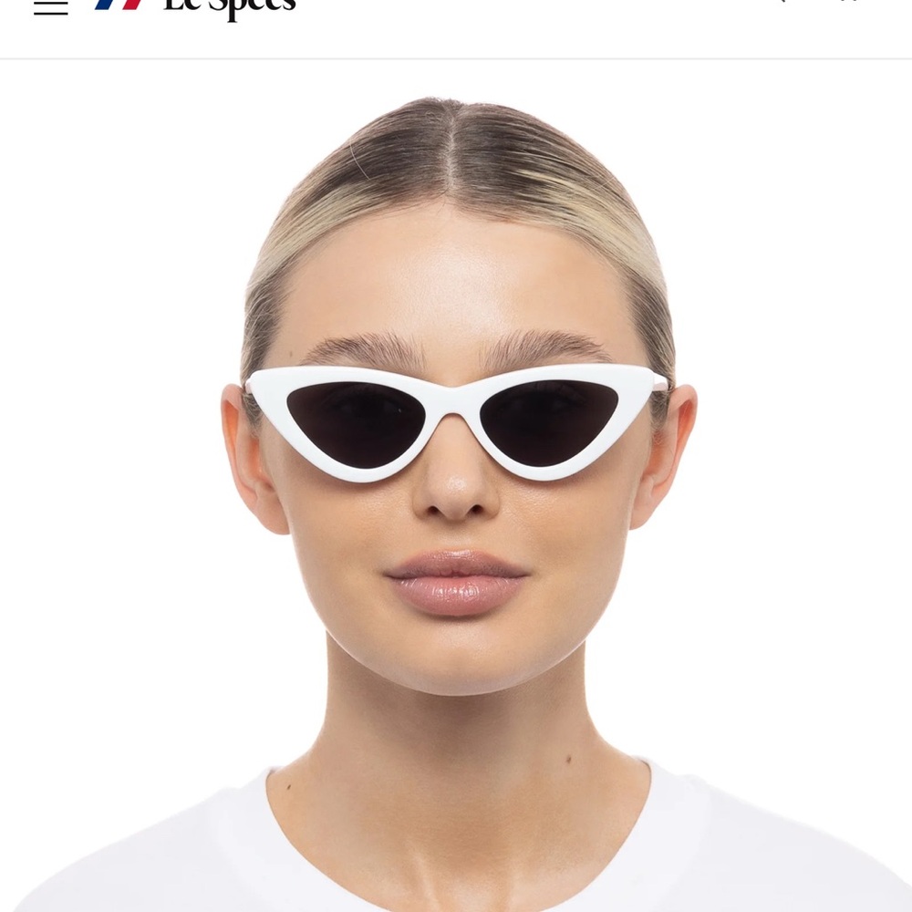 Le Specs White x Sam Edelman Cat-Eye Sunglasses